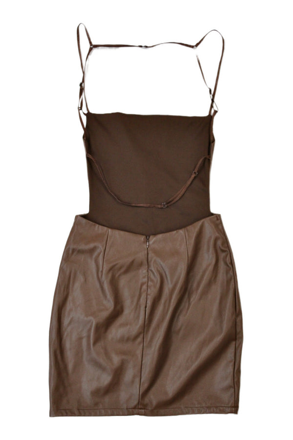 Tic Toc - Pleather Back-less Dress