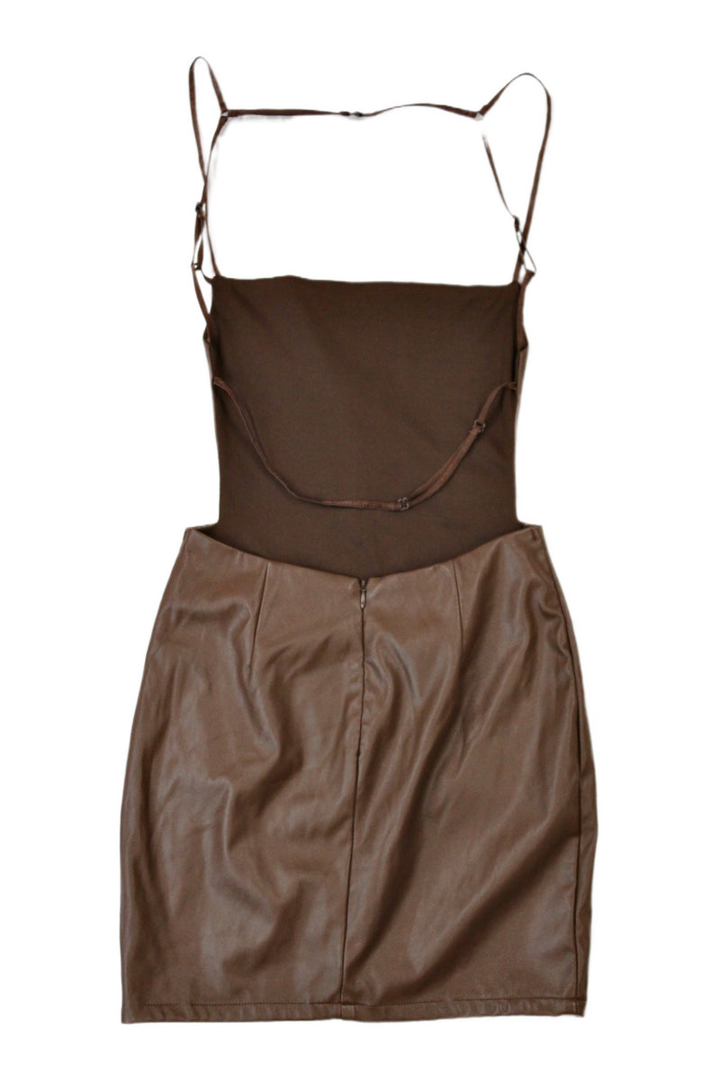 Tic Toc - Pleather Back-less Dress