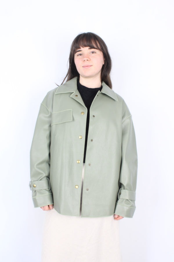 Unspoken Collection - Green Pleather Jacket
