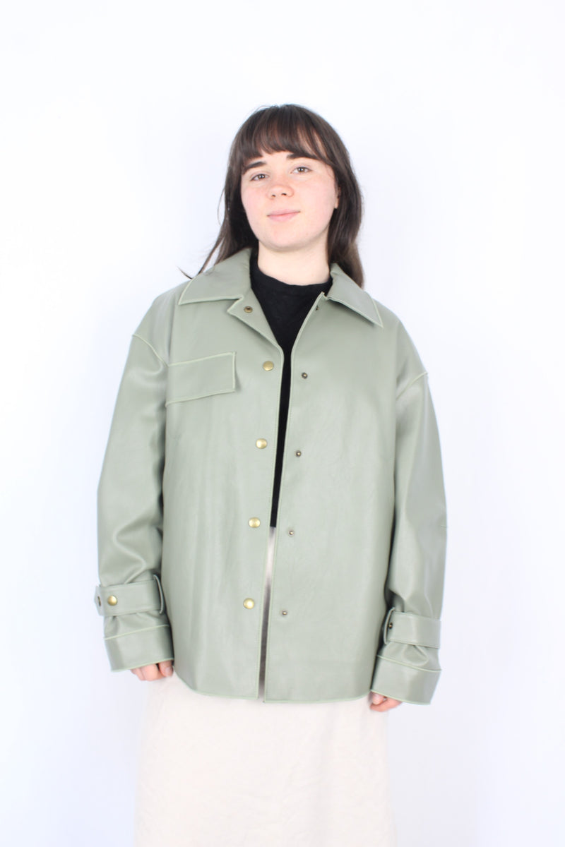 Unspoken Collection - Green Pleather Jacket