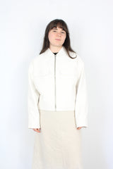 White Pleather Pocket Jacket