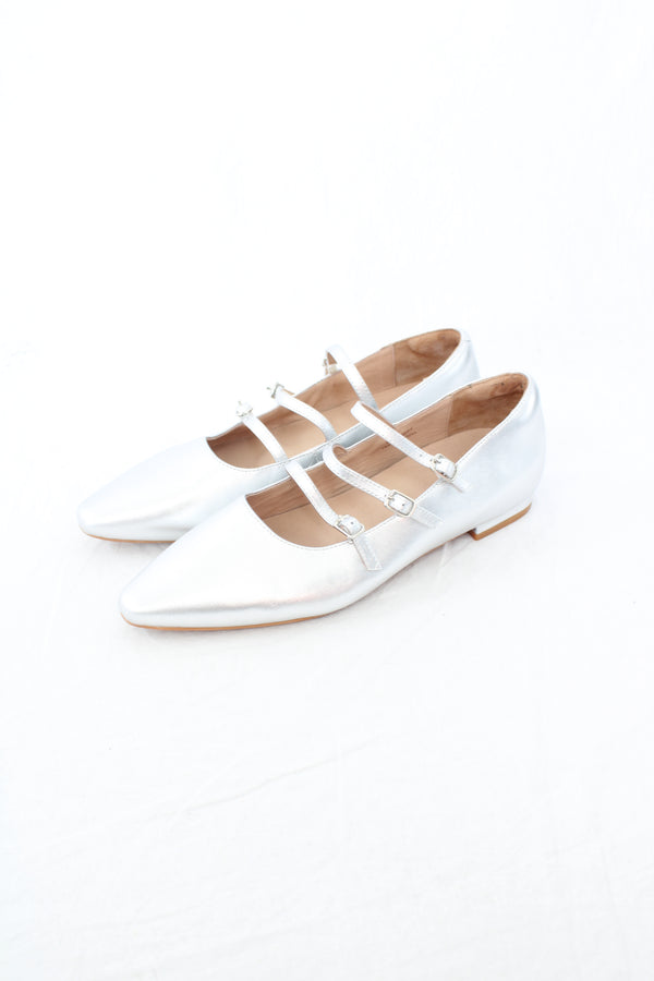 Bared - Silver Ballet Flats