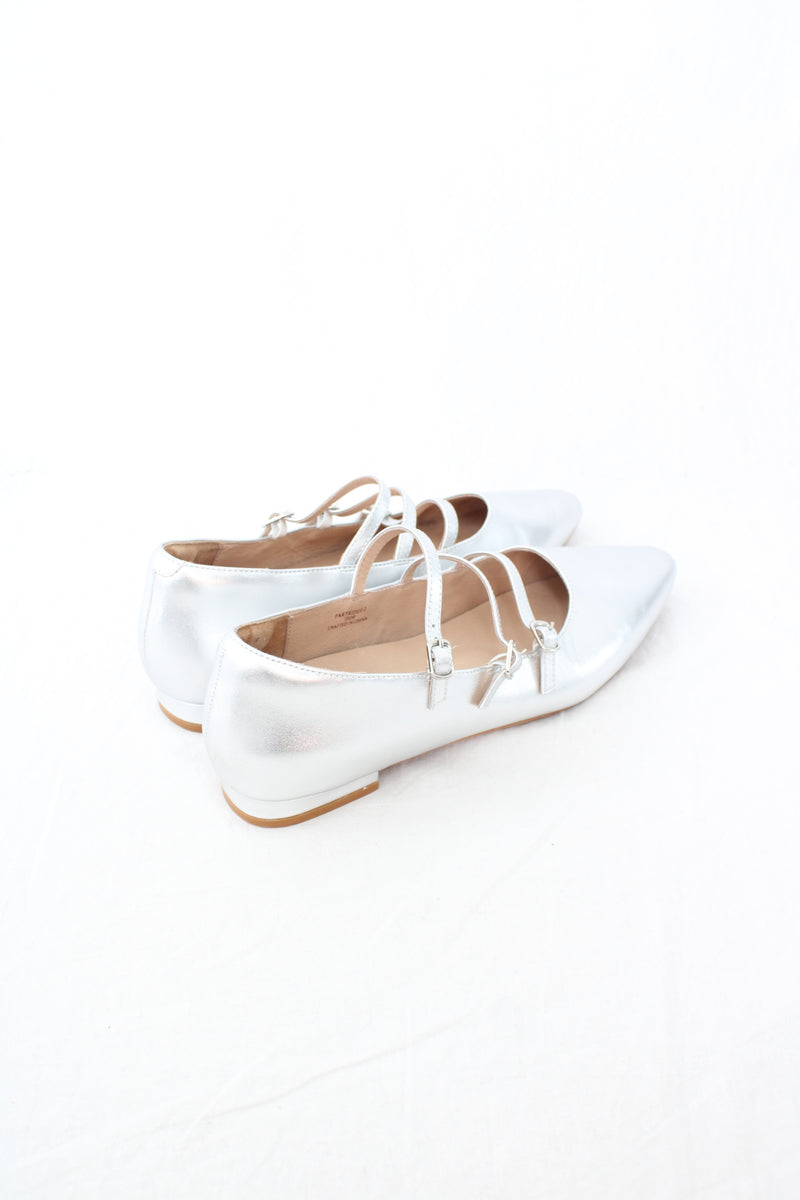 Bared - Silver Ballet Flats