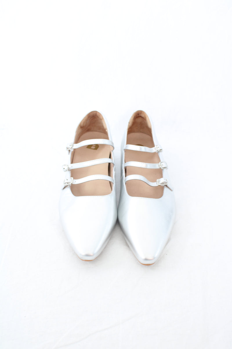 Bared - Silver Ballet Flats