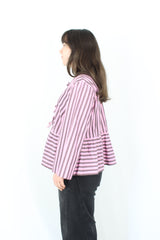 Ganni - Striped Peplum Top