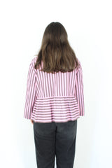 Ganni - Striped Peplum Top