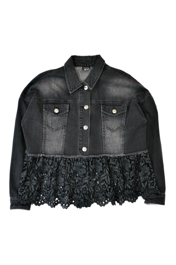 My Twin - Lace Hem Denim Jacket
