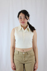 Camila Coelho Cropped Sleeveless Polo