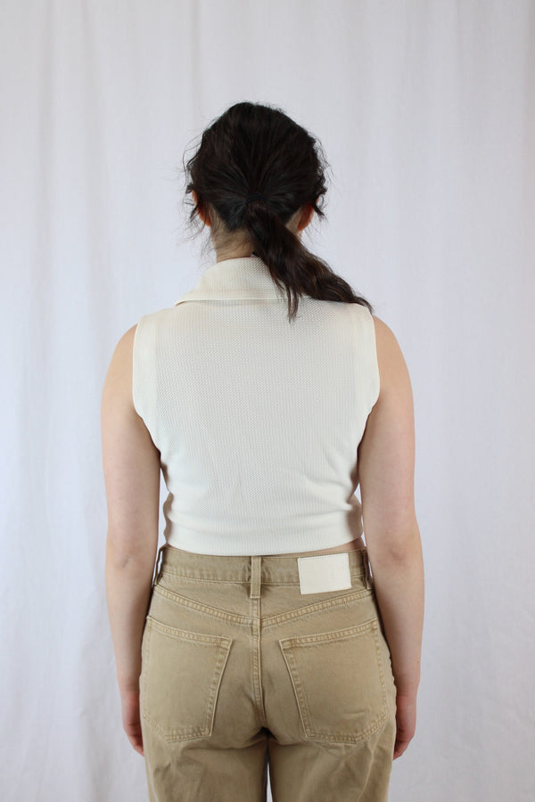 Camila Coelho Cropped Sleeveless Polo