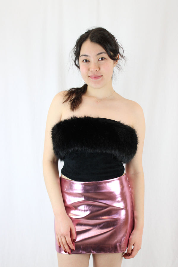 Majorelle Idina Faux Fur Tube Top