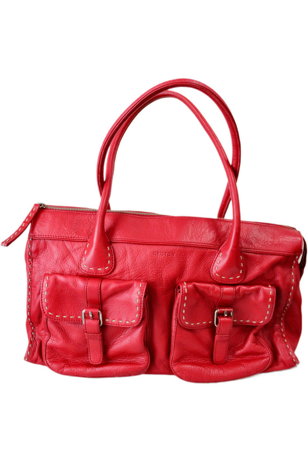 Oroton - Red Topstitch Bag