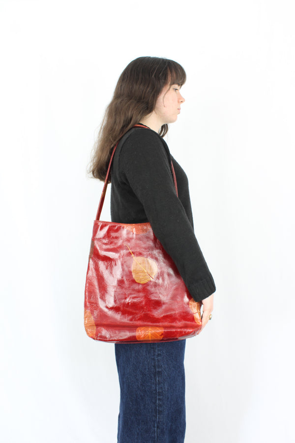 Vintage Leather Leaf Bag