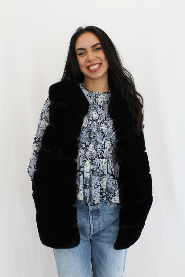 Fur Midi Length Vest