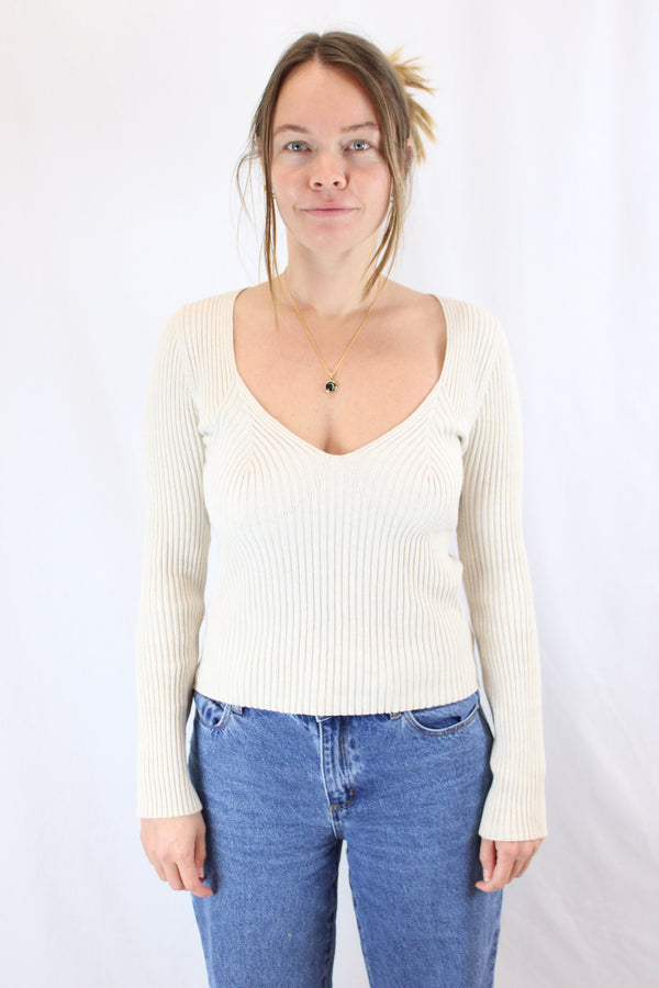 Lonely - Ribbed Knit Top