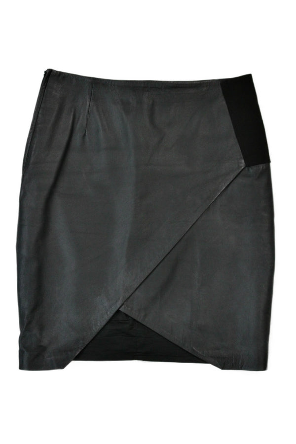 White Suede - Leather Mini Skirt