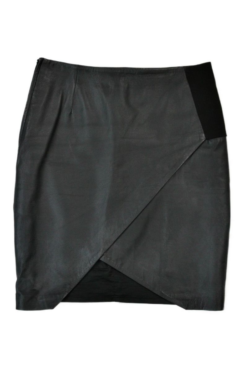 White Suede - Leather Mini Skirt