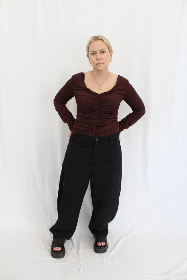 Bassike - 'Cotton Twill Barrel Leg Pant'