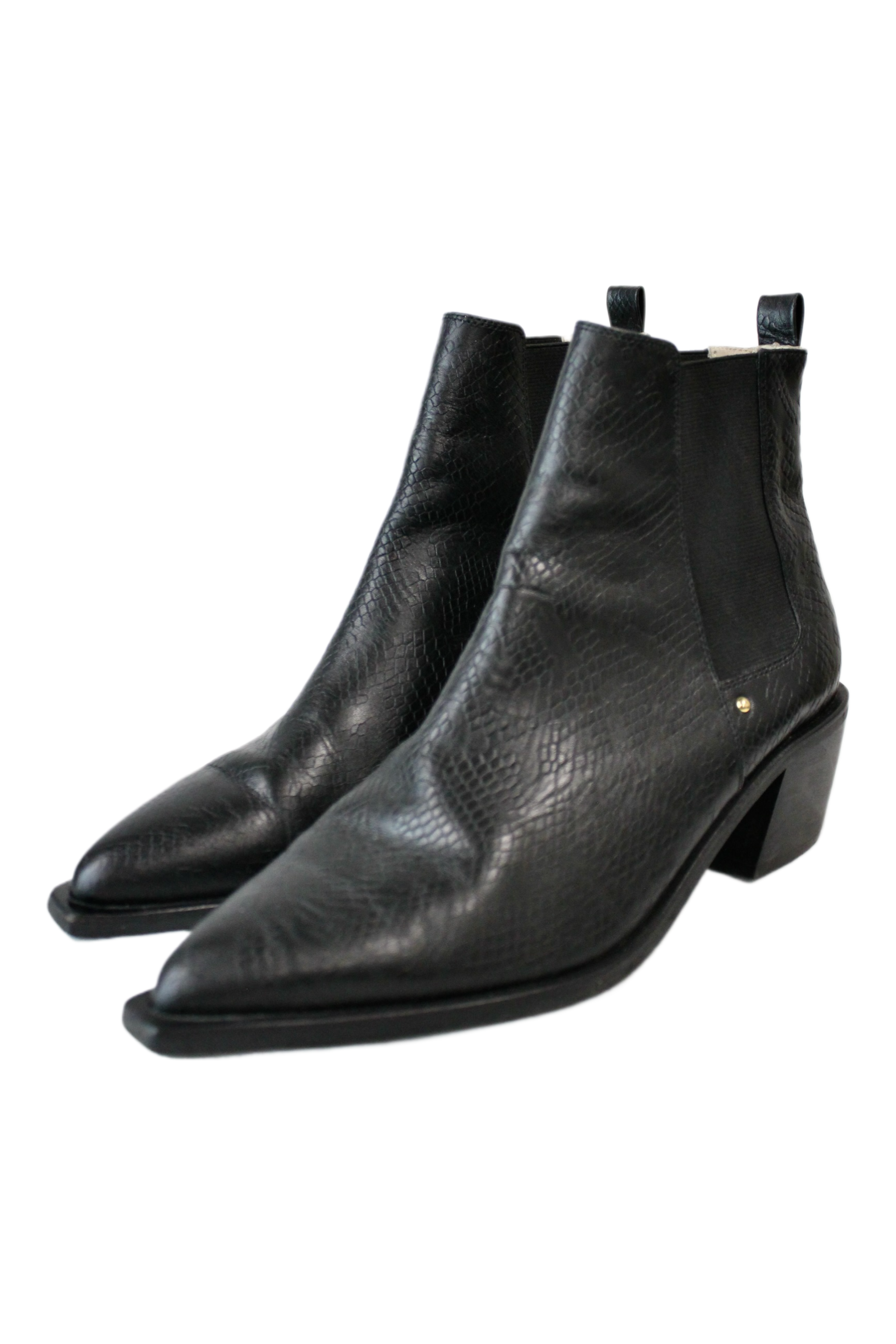 Chaos & Harmony - Reptile Texture Ankle Boots