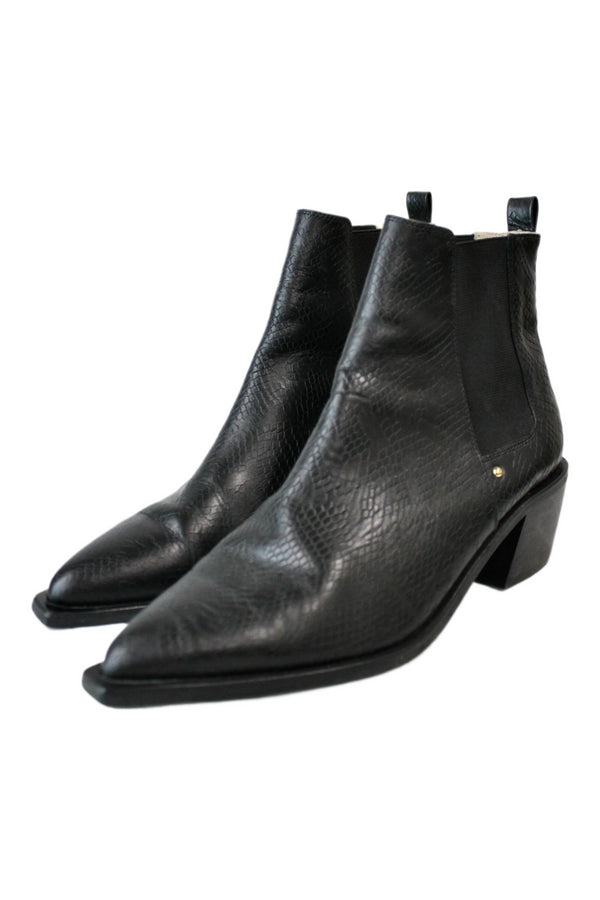 Chaos & Harmony - Reptile Texture Ankle Boots