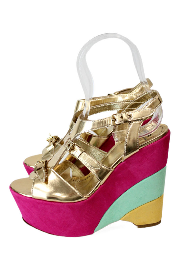 Moschino Cheap and Chic - Gold Buckle Wedges