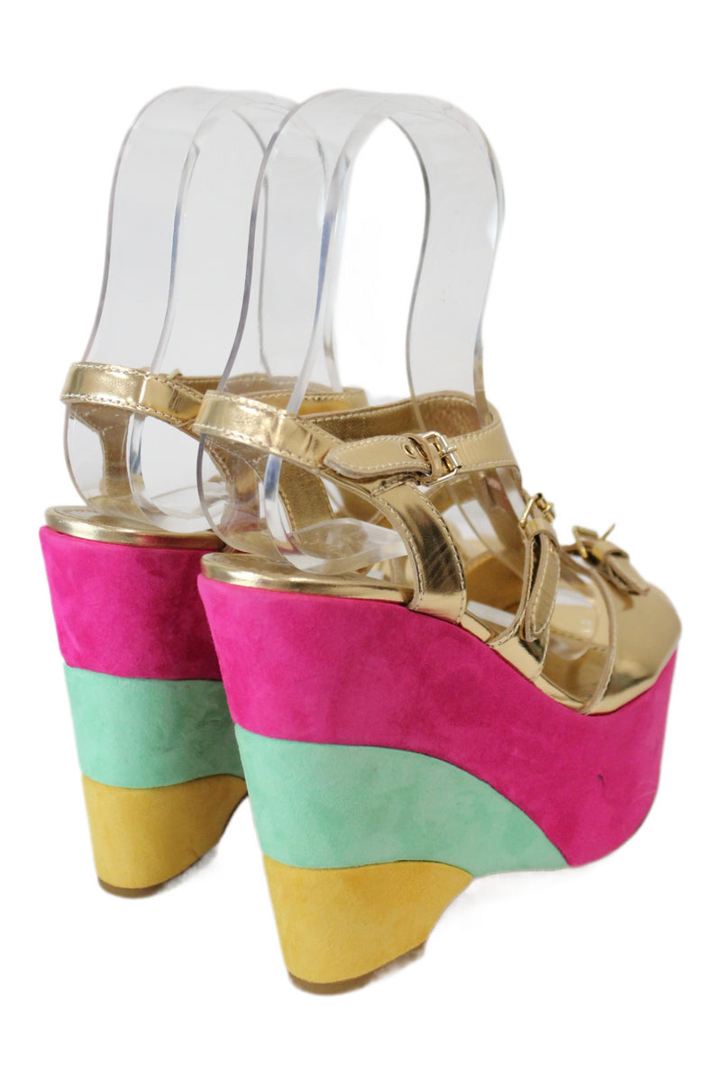 Moschino Cheap and Chic - Gold Buckle Wedges