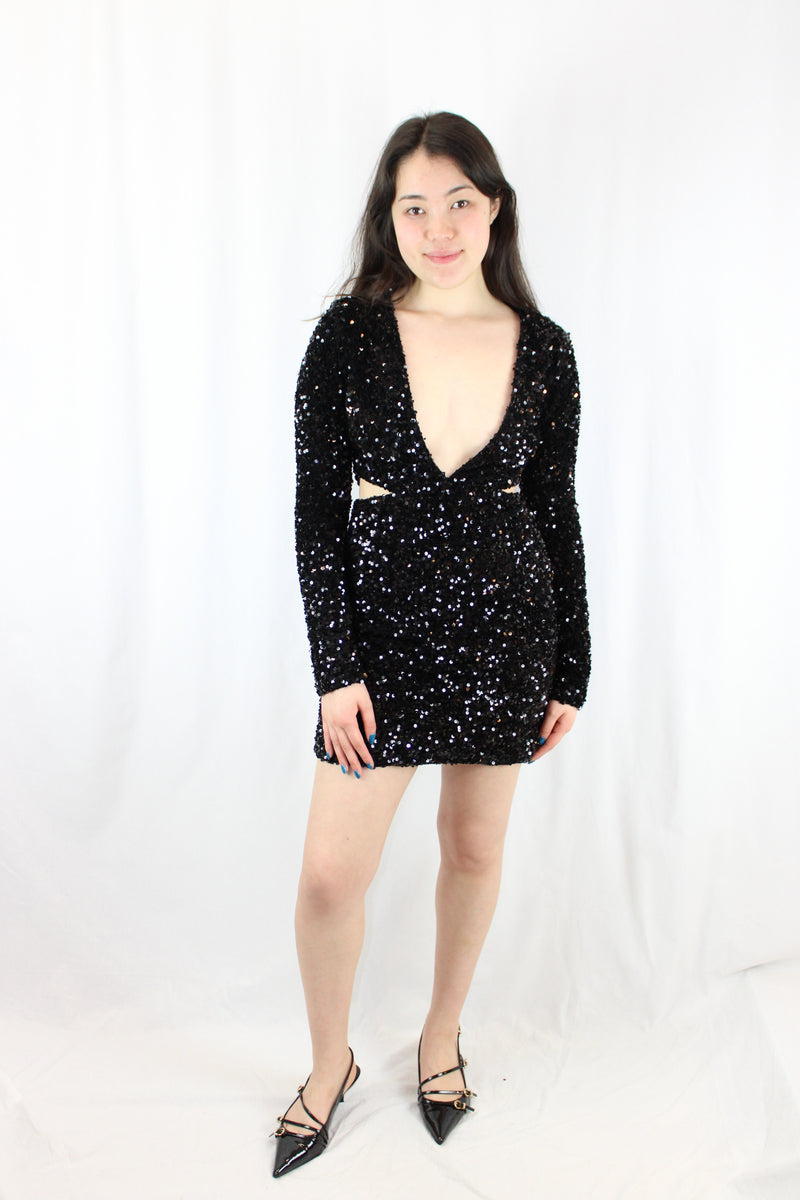 Gigi & Ella - Sequin Cut-Out Mini Dress