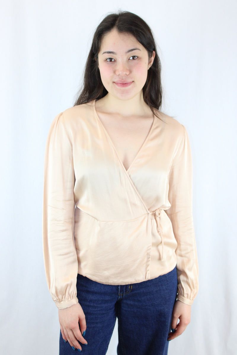 Zara - Satin Wrap Top