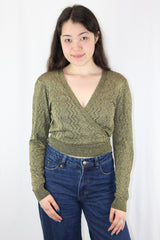 Lonely - Shimmer Knit Wrap Top