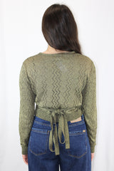 Lonely - Shimmer Knit Wrap Top