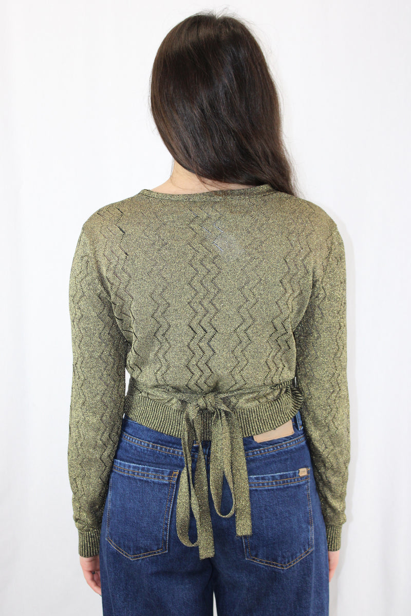 Lonely - Shimmer Knit Wrap Top