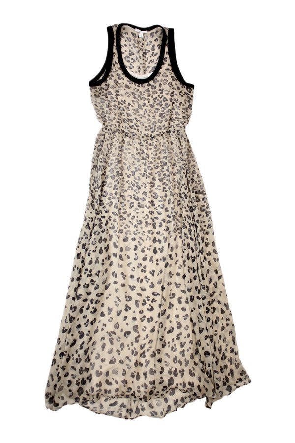 Juliette Hogan Leopard Print Chiffon Maxi