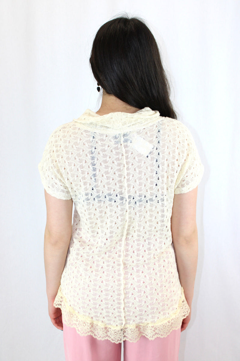 Lace - Knit Patchwork Top