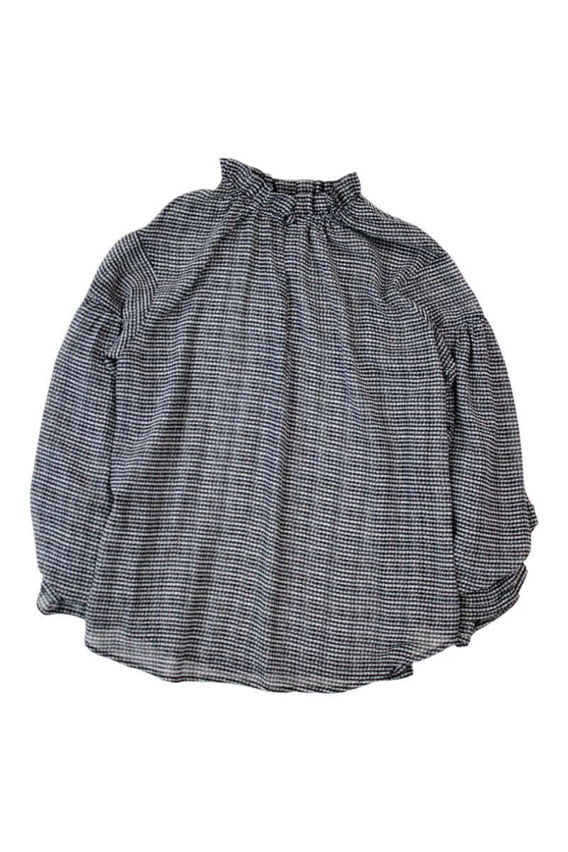 Moochi Faithfully - Houndstooth Chiffon Blouse