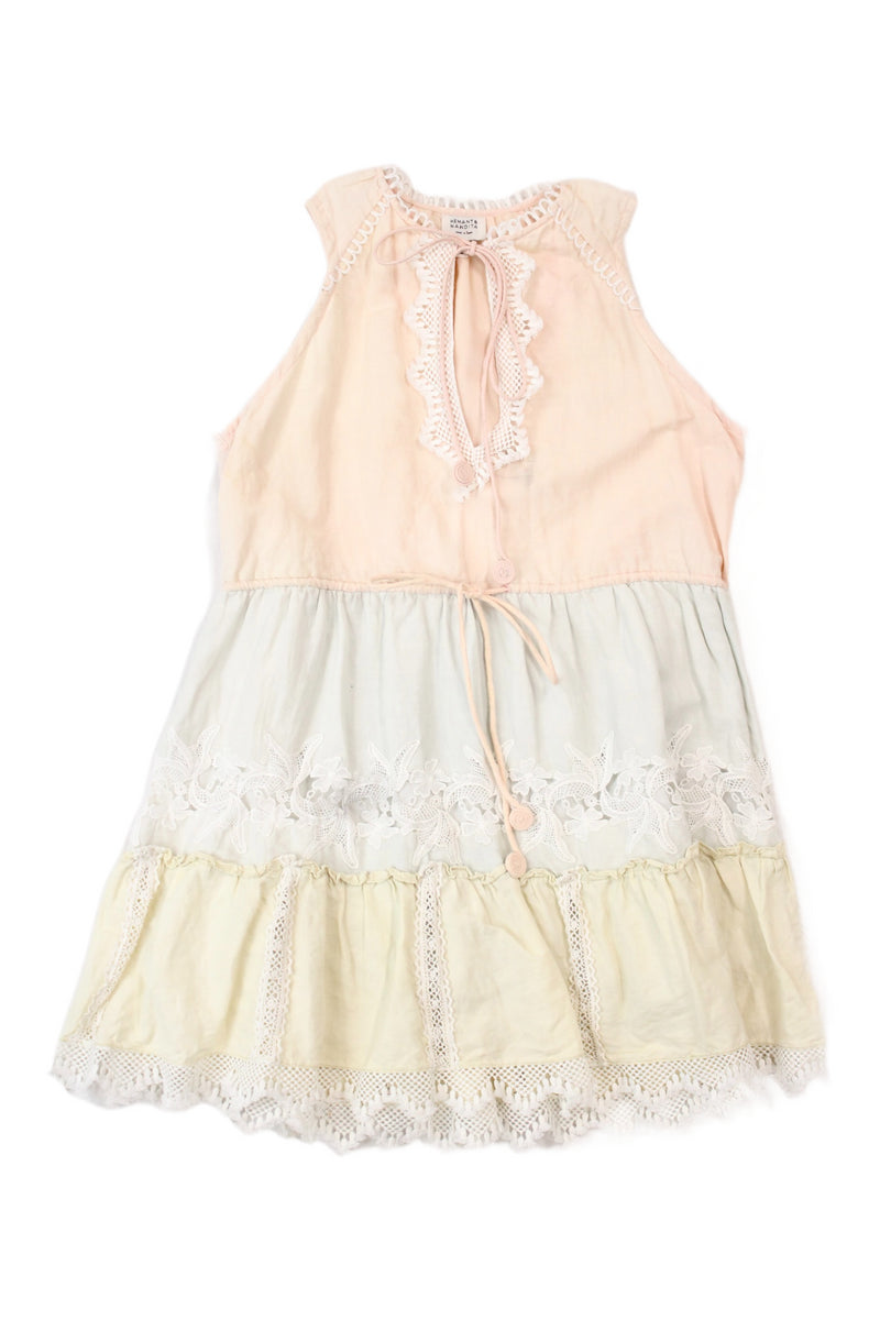 Hemant & Nandita - Tiered Lace Trim Dress