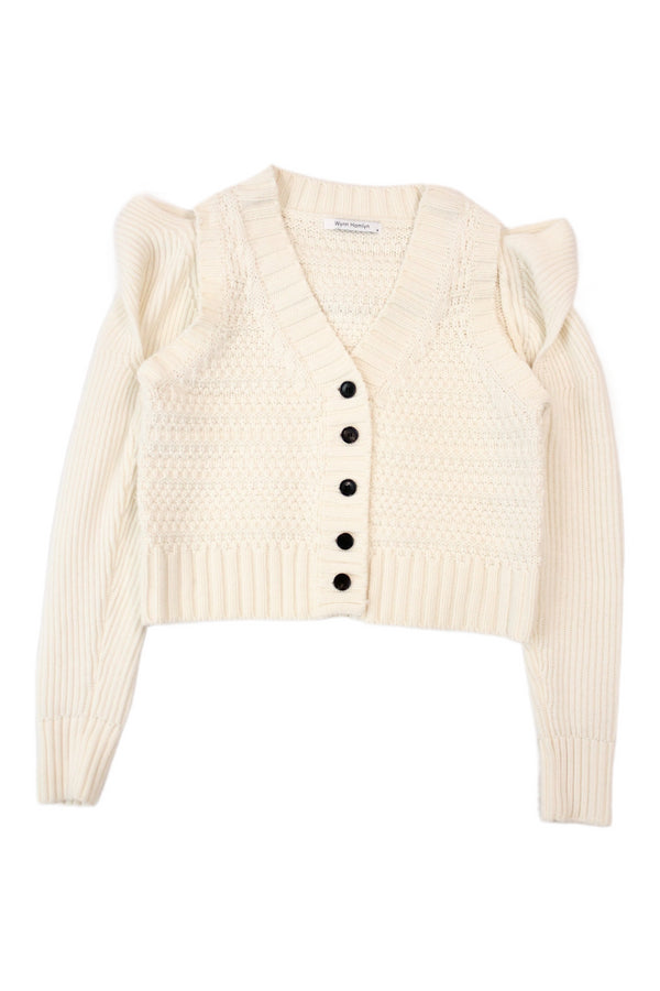 Wynn Hamlyn - Cropped Cut-Out Cardigan