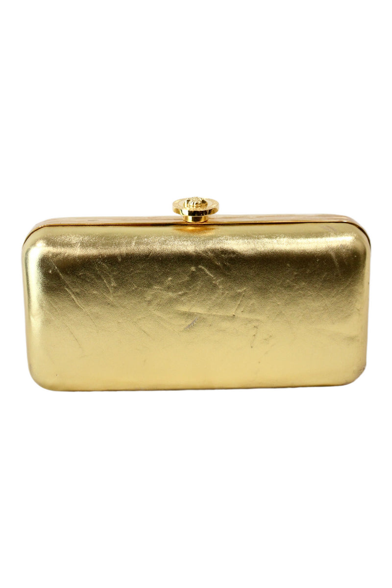 Versace - Gold Medusa Clasp Clutch