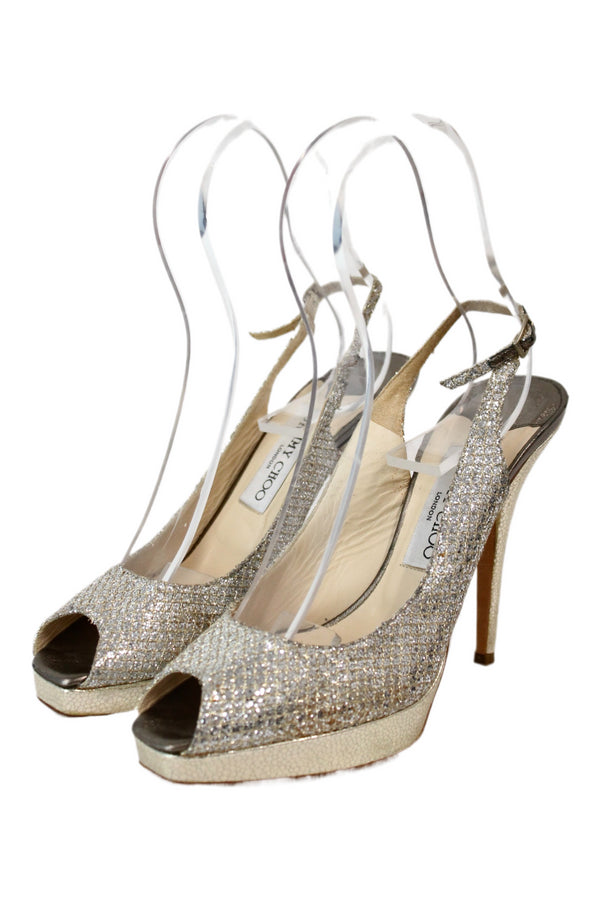 Jimmy Choo - Metallic Slingback Heels