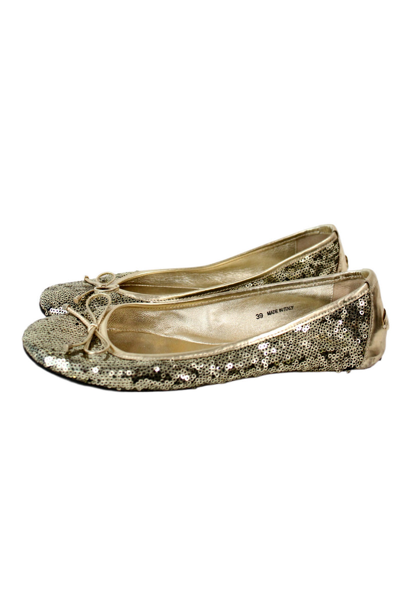 Jimmy Choo - Gold Sequin Ballet Flats