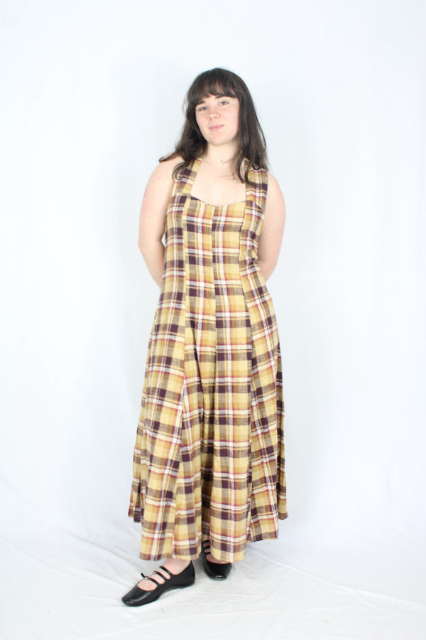 Daughters of India - Plaid Maxi Dress