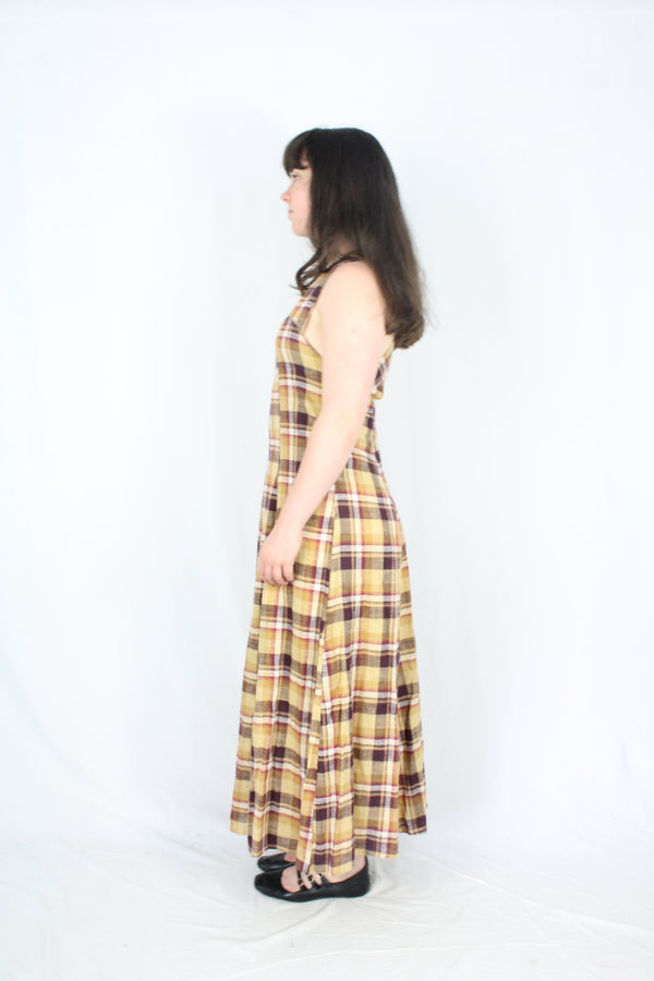 Daughters of India - Plaid Maxi Dress