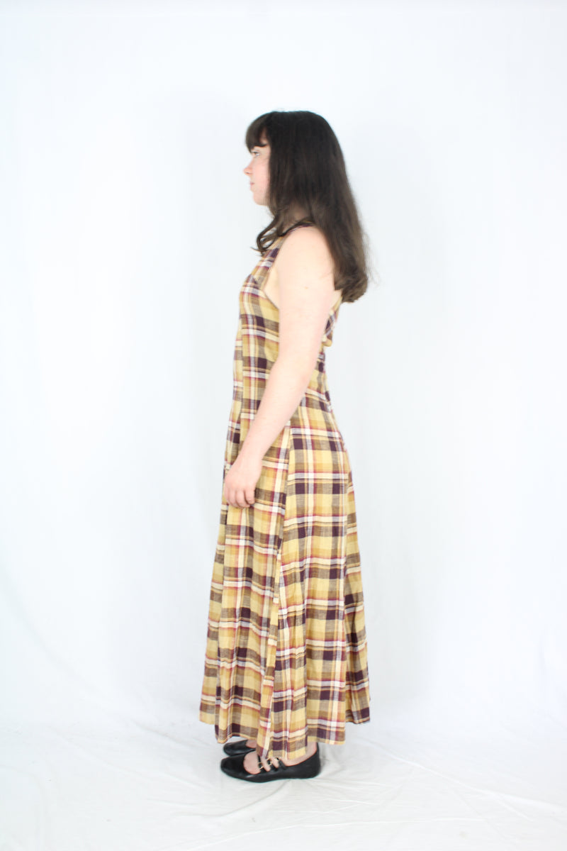 Daughters of India - Plaid Maxi Dress