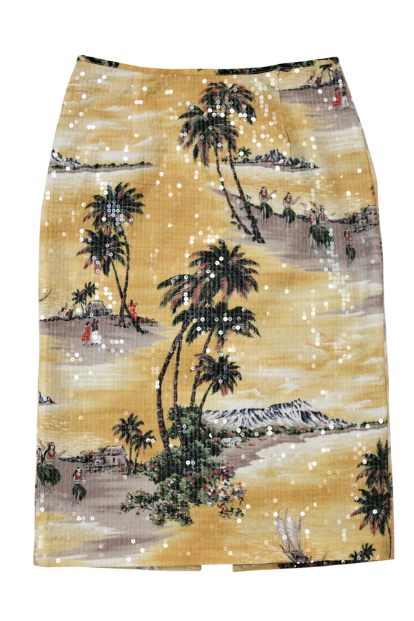Le Superbe - Tropical Print Sequin Skirt
