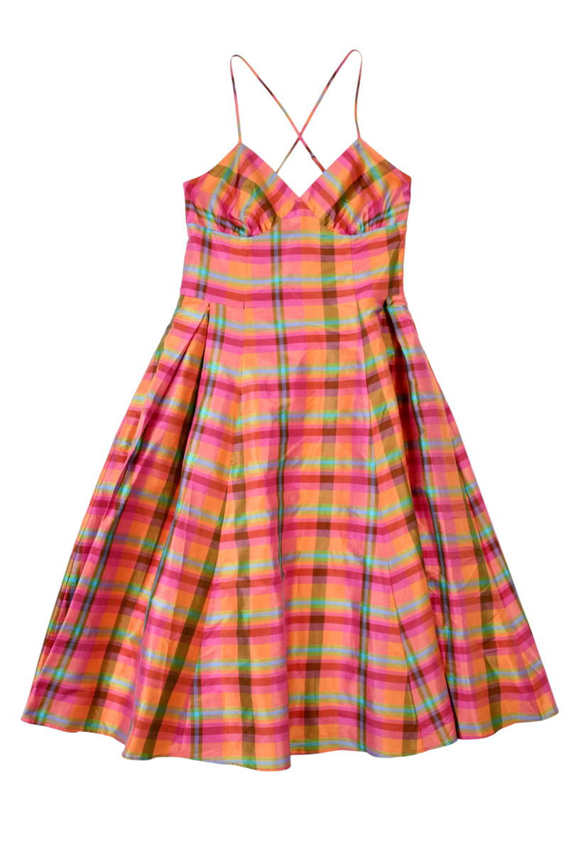 Issac Mizrahi x Target - Plaid 100% Silk Midi