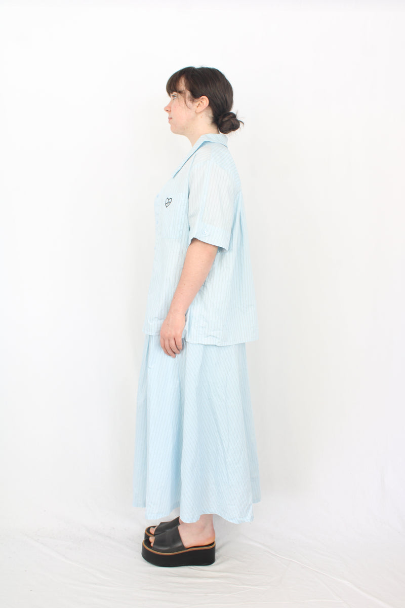 Naz - Pinstriped Flowy Skirt