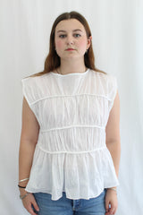 Dissh - 'Flynn White Linen Tiered Top' NWT