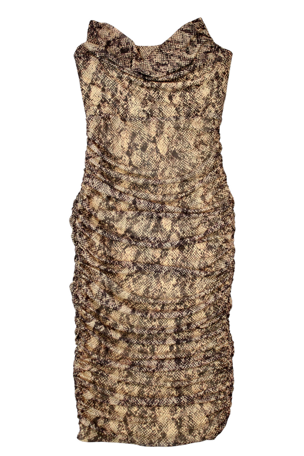 Michael Costello x Revolve - Snake Print Mesh Dress
