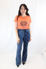 Ghanda - Checkerboard Flare Jeans