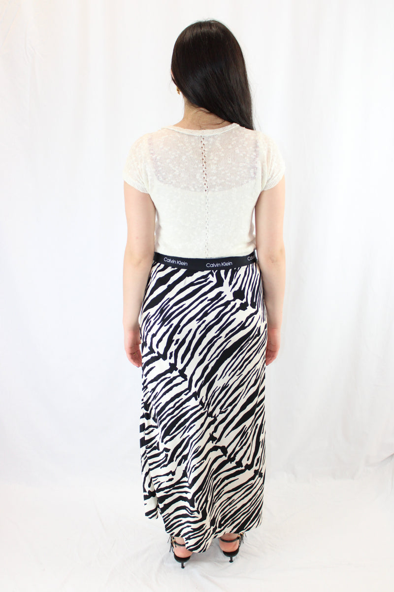 Calvin Klein - Zebra Print Midi Skirt