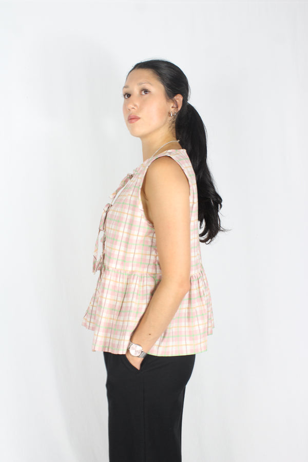 Plaid Tie Top