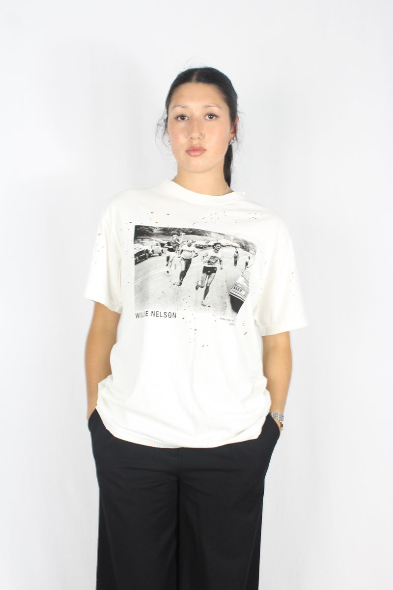 Satisfy - Distressed Willie Nelson Tee